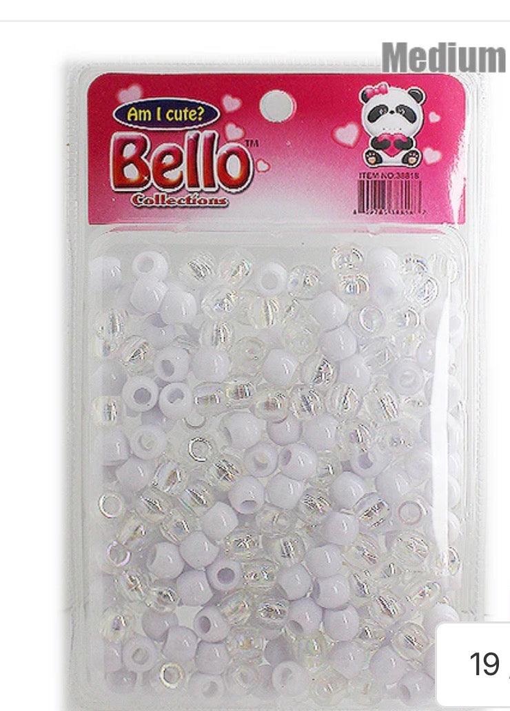 MEDIUM Beads / LARGE Pack - Clear / White AB #38818