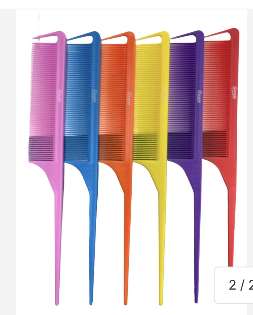 #349 Annie Rat Tail Section Comb Assort Color