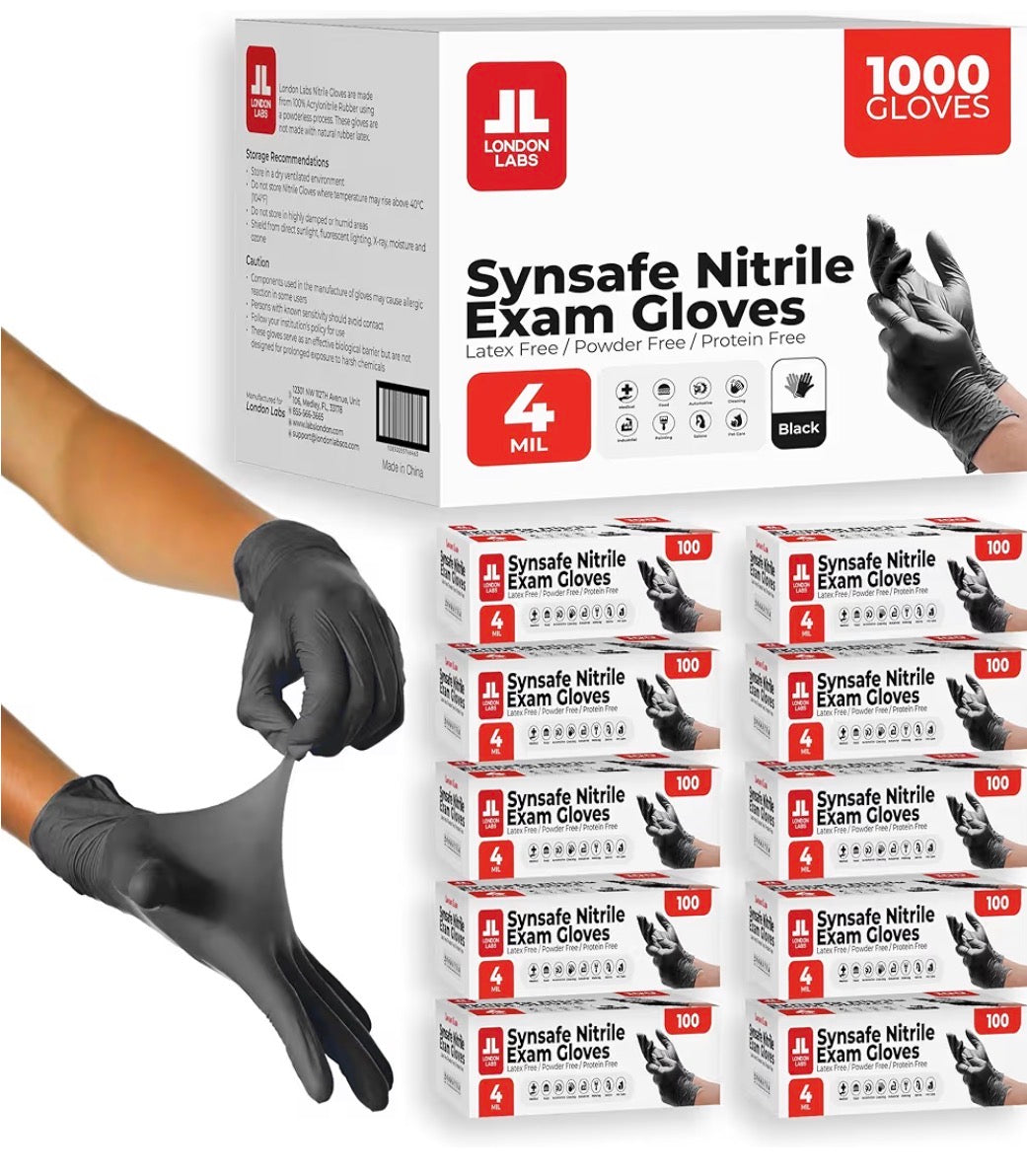 Black Nitrile gloves 100 count