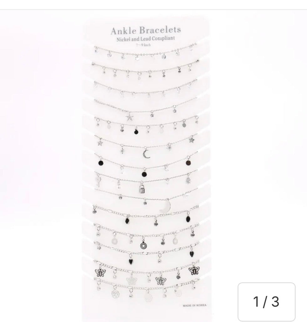 Premium Moon and Stars Anklet Display #900-049W