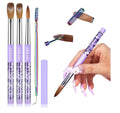 Kolinsky Acrylic nail brush set: Size 6, 10, 14 with brush cleaner