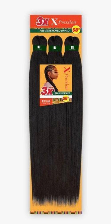Sensationnel 3X X-Pression Pre-Stretched Braid 58" - 1B, 613, 27 , Red
