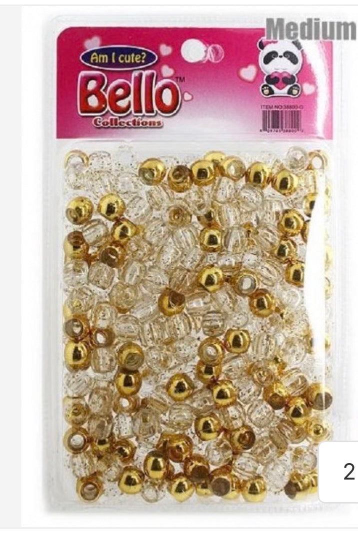 - MEDIUM Beads / LARGE Pack - Metallic Gold / Gold Glitter #38800-G