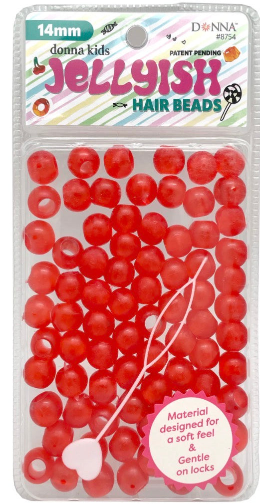 Jellyish Silicone Feeling Hair Beads 14MM - Red #8754