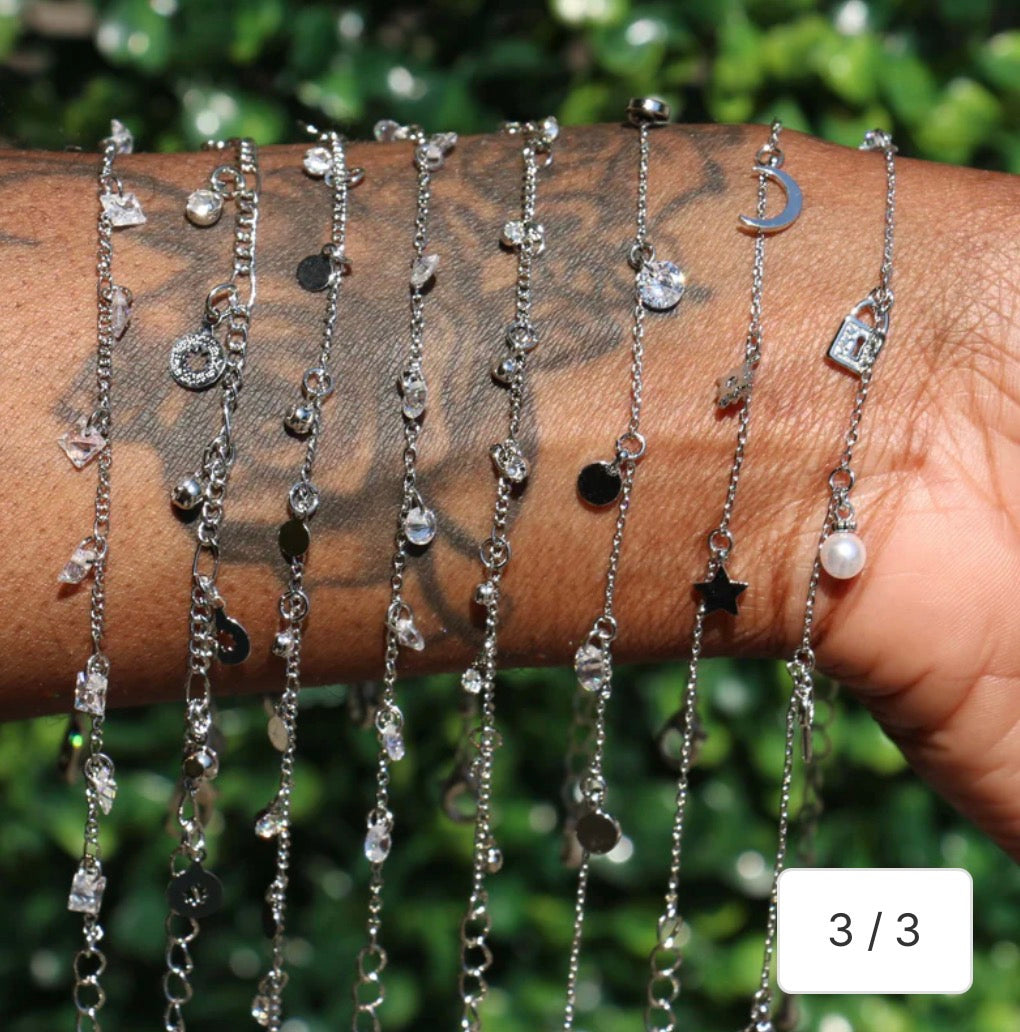 Premium Moon and Stars Anklet Display #900-049W