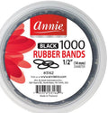 #3162 Annie 1000Pc Rubber Bands Black (6PC)