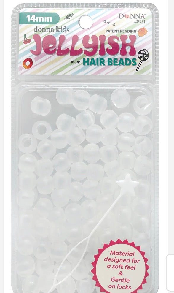 Jellyish Silicone Feeling Hair Beads 14MM - Clear #8751