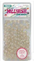 Jellyish Silicone Feeling Hair Beads 14MM - Gold Glitter #8756