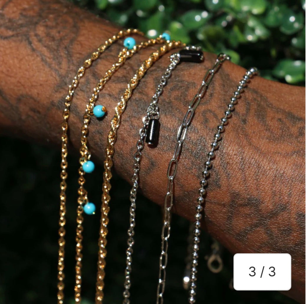 Premium Teal Mix Ankle Bracelet Display #900-036