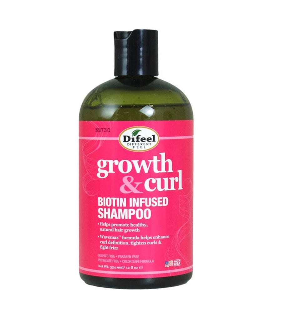 Difeel Growth & Curl Biotin Shampoo 12oz (PC)