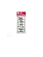 6 Ball 24mm Ponytail Holders White