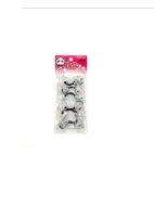 6 Ball 24mm Ponytail Holders Clear
