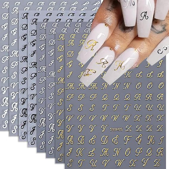Letter Nail Stickers decals